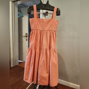 Three Graces London, pale peach Tiered sleeveless dress.
